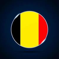 icône de bouton cercle drapeau national belgique vecteur