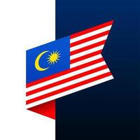 icône de drapeau de coin de la malaisie vecteur