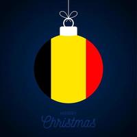 boule de noël nouvel an avec drapeau belge vecteur