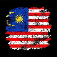 fond de brosse grunge drapeau malaisie vecteur