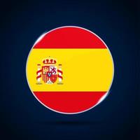 icône de bouton cercle drapeau national espagne vecteur