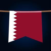 les drapeaux nationaux du qatar sont suspendus à la corde. vecteur