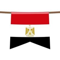 les drapeaux nationaux égyptiens sont suspendus à la corde. vecteur
