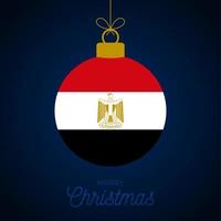 boule de noël du nouvel an avec le drapeau de l'egypte. vecteur