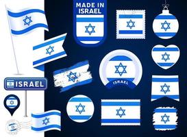 collection de vecteurs de drapeau d'israël. vecteur