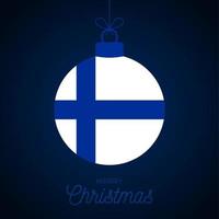 boule de noël nouvel an avec drapeau finlandais vecteur