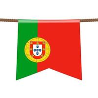 les drapeaux nationaux du portugal sont suspendus à la corde vecteur