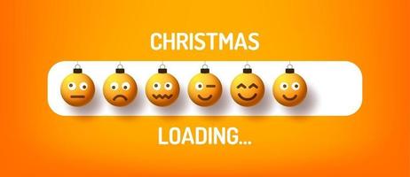 barre de progression de noël avec boule emoji chargement de noël vecteur