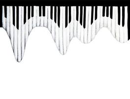 croquis à l'aquarelle du clavier du piano. vecteur