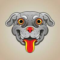 carlin chien tête portrait dans hip hop style. vecteur plat dessin animé style pour conception animal animaux domestiques T-shirt