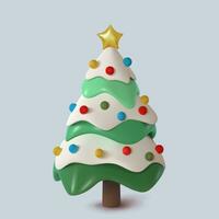 abstrait neige Noël arbre décoré avec jouets. vecteur 3d illustration. content Nouveau année et joyeux Noël.