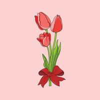 le illustration de tulipe fleur vecteur
