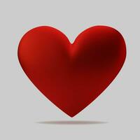 réaliste 3d rouge cœur. content valentines journée salutation carte. l'amour et mariage. graphique élément pour conception. vecteur illustration