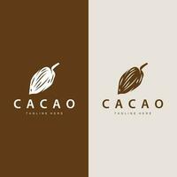 Chocolat haricot logo, Chocolat plante conception avec Facile la graine feuille et tige concept, pour affaires l'image de marque vecteur