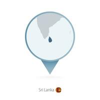 carte épingle avec détaillé carte de sri lanka et voisin des pays. vecteur
