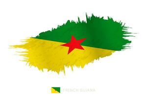 peint coup de pinceau drapeau de français Guyane avec agitant effet. vecteur