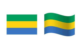 rectangle et vague Gabon drapeau illustration vecteur