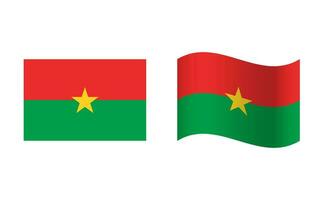 rectangle et vague burkina faso drapeau illustration vecteur