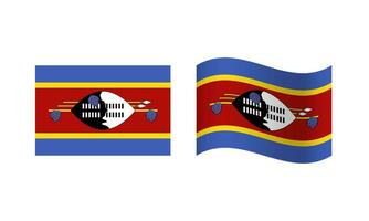 rectangle et vague Swaziland drapeau illustration vecteur