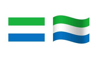 rectangle et vague sierra leone drapeau illustration vecteur