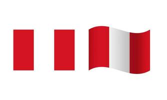 rectangle et vague Pérou drapeau illustration vecteur