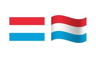 rectangle et vague Luxembourg drapeau illustration vecteur