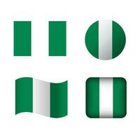 vecteur Nigeria nationale drapeau Icônes ensemble