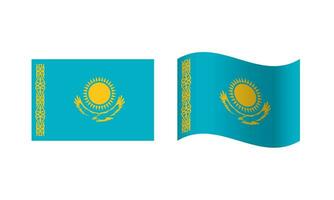 rectangle et vague kazakhstan drapeau illustration vecteur