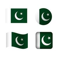 vecteur Pakistan nationale drapeau Icônes ensemble