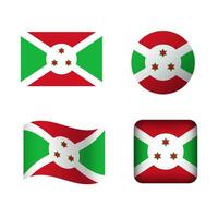 vecteur burundi nationale drapeau Icônes ensemble