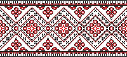 vecteur coloré sans couture ukrainien nationale ornement, broderie. interminable ethnique floral frontière, slave les peuples Cadre. rouge traverser point.