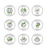 complet vecteur ensemble de circulaire badge Icônes pour Naturel et biologique produits de beauté et durable des produits.