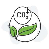 un icône symbolisant carbone émission réduction et élevage conscience à propos carbone empreintes et serre gaz contrôle. vecteur