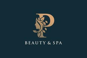 lettre logo avec beauté Créatif concept style prime vecteur