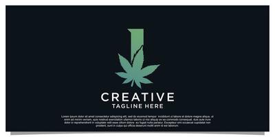 logo conception initiale lettre pour affaires avec cannabis concept prime vecteur