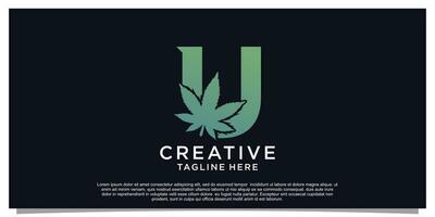 logo conception initiale lettre pour affaires avec cannabis concept prime vecteur
