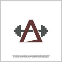 lettre Gym avec barbeau logo conception modèle unique concept prime vecteur