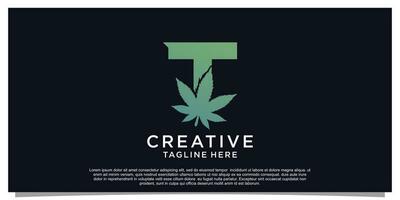 logo conception initiale lettre pour affaires avec cannabis concept prime vecteur