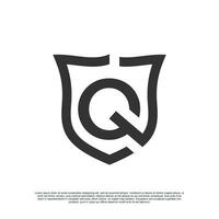 logo conception initiale lettre avec bouclier pour affaires Créatif concept prime vecteur