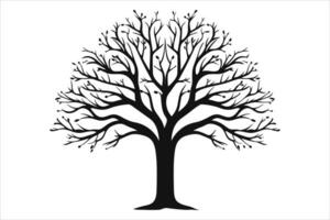 noir arbre clipart silhouette vecteur Coupe et silhouette vecteur