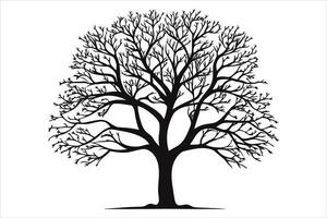 noir arbre clipart silhouette vecteur Coupe et silhouette vecteur