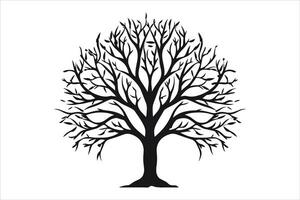 noir arbre clipart silhouette vecteur Coupe et silhouette vecteur