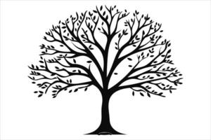 noir arbre clipart silhouette vecteur Coupe et silhouette vecteur