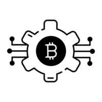 crypto-monnaie commerce linéaire icône vecteur