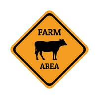 vache ferme animal avertissement circulation signe plat conception vecteur illustration