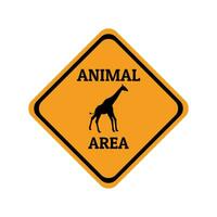 girafe animal avertissement circulation signe plat conception vecteur illustration