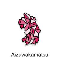 carte ville de aizuwakamatsu conception, haute détaillé vecteur carte - Japon vecteur conception modèle, adapté pour votre entreprise