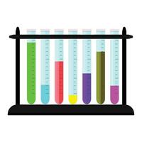 ensemble de gobelet avec coloré substances sur rester. vecteur laboratoire gobelet, chimie ballon pour recherche illustration