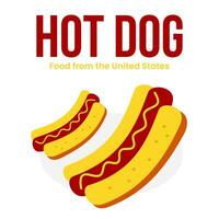 Hot-dog nourriture affiche avec copie espace pour restaurant promotion vecteur