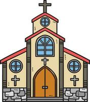 Christian église dessin animé coloré clipart vecteur